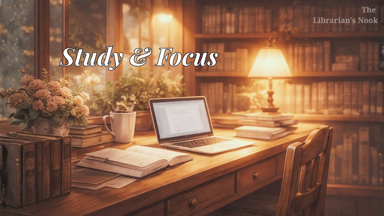 Study with Me at Cozy Library 🕯️ Deep Focus Music for Work & Reading | The Librarian's Nook
