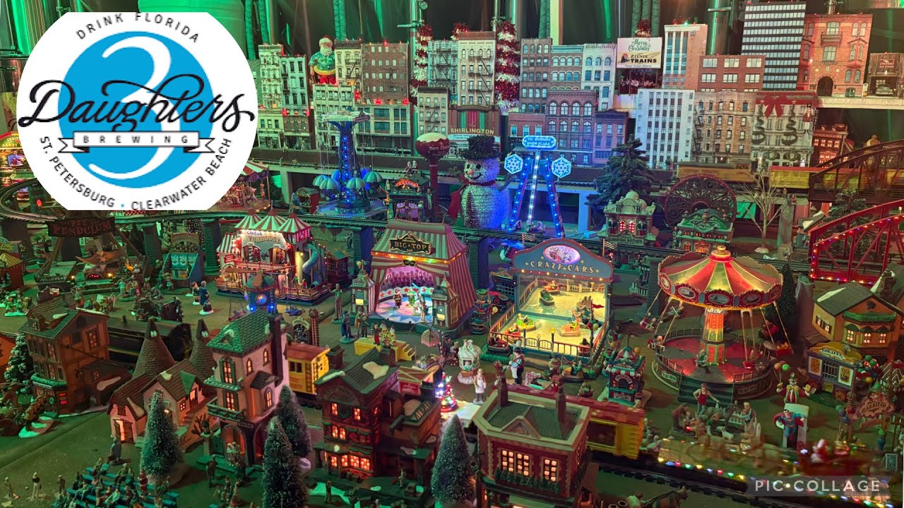 ✨ INSANE Christmas Village at 3 Daughters Brewing | St. Pete, Florida 🎄🚂