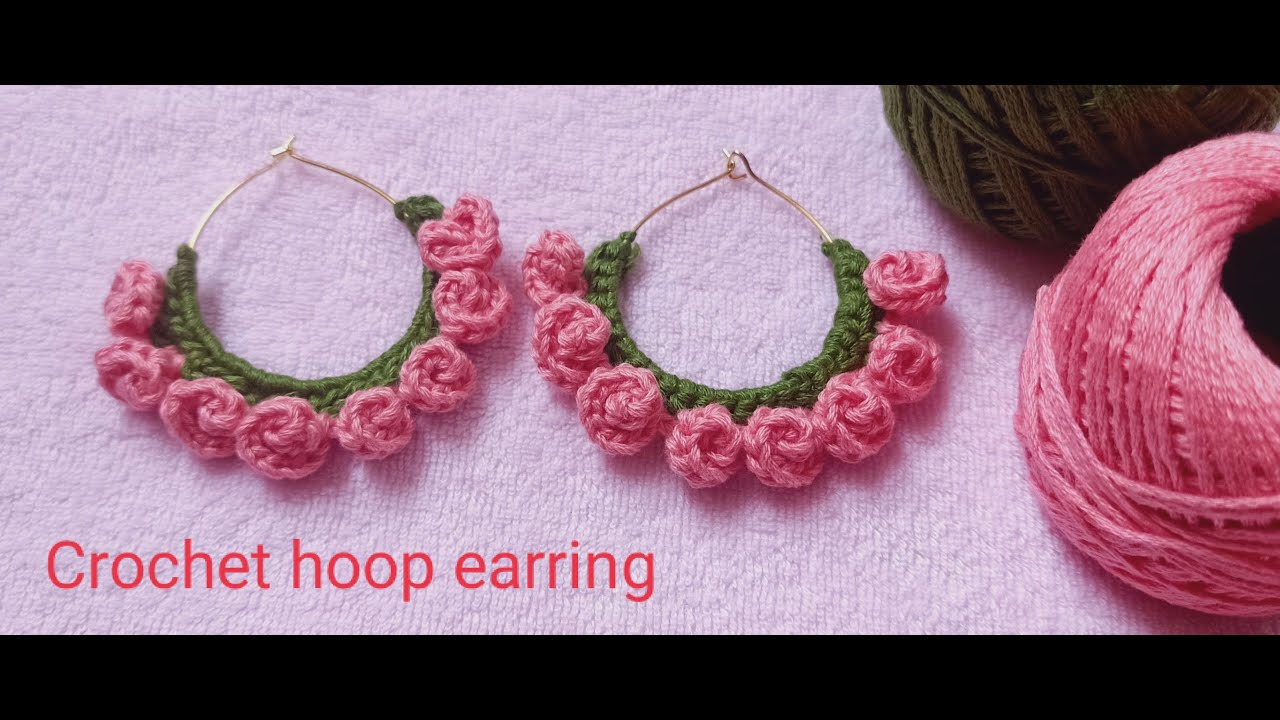Crochet Hoop earring pattern1 | simple | Step by step tutorial