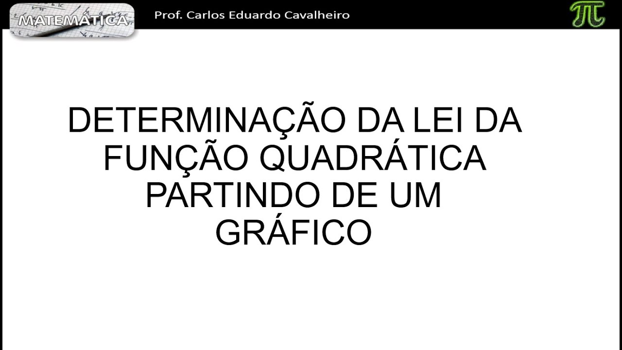 Determinação da lei de uma função quadrática partindo de seu gráfico.