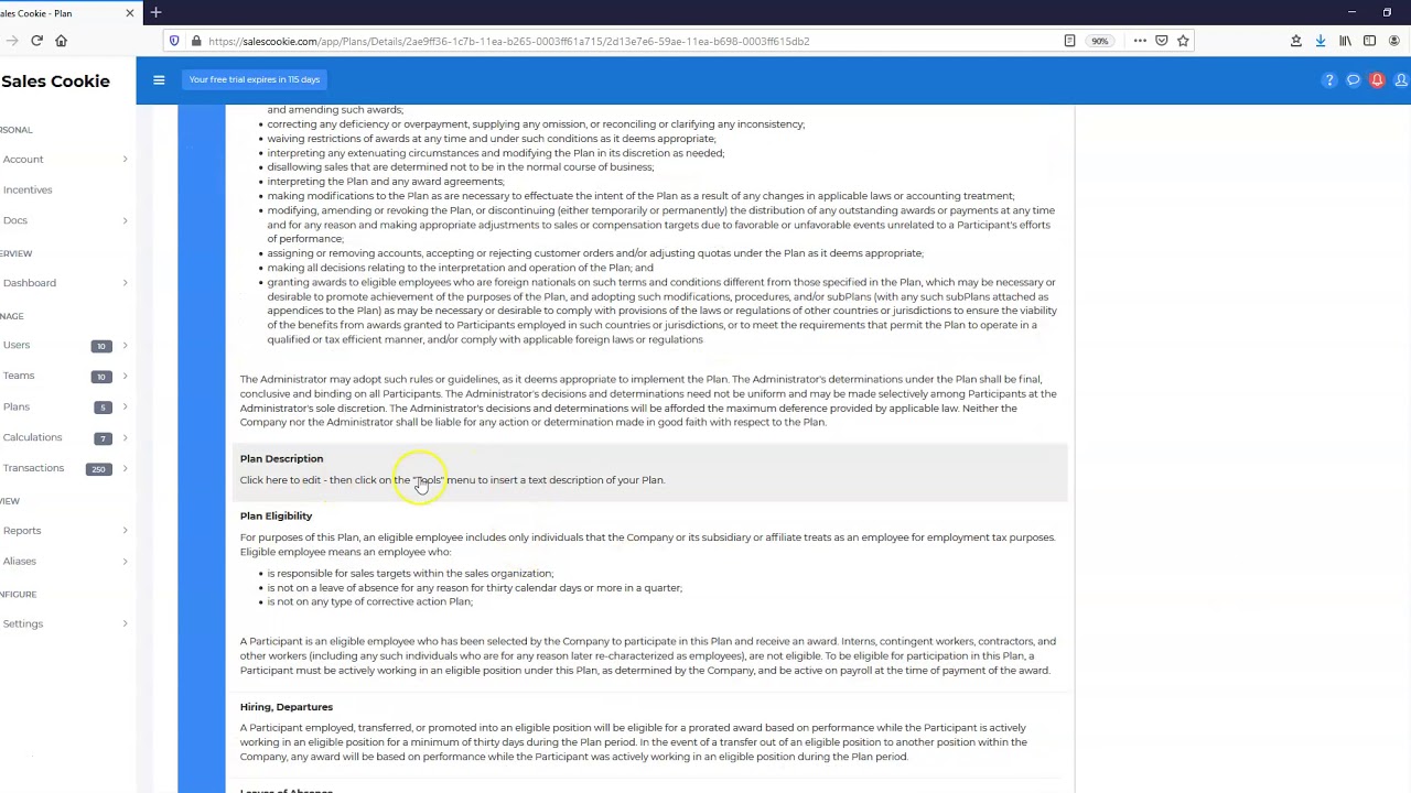 Commission Plan Terms & Conditions