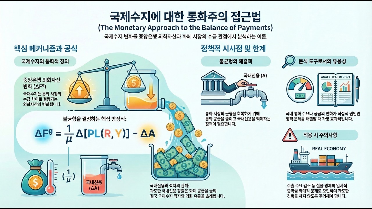 [크루그만 국제경제학 111] 제18장 고정환율과 외환시장개입 - 부록3. 국제수지에 대한 통화주의 접근법