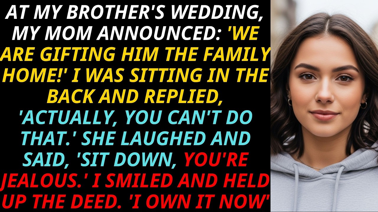 Mom Announced “We Are Gifting Him the Home” at the Wedding — I Held Up the Deed: “I Own It Now”