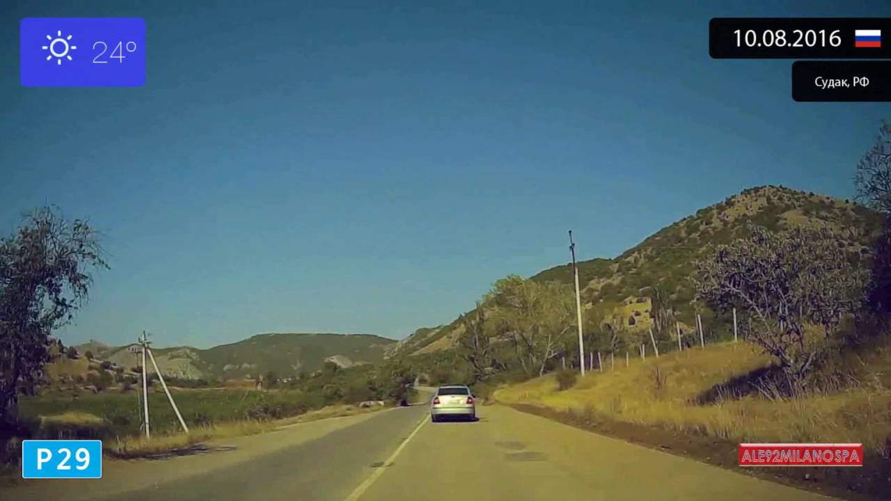 Driving through Crimea (Russia) from Koktebel to Malorichenske 10.08.2016 Timelapse x4