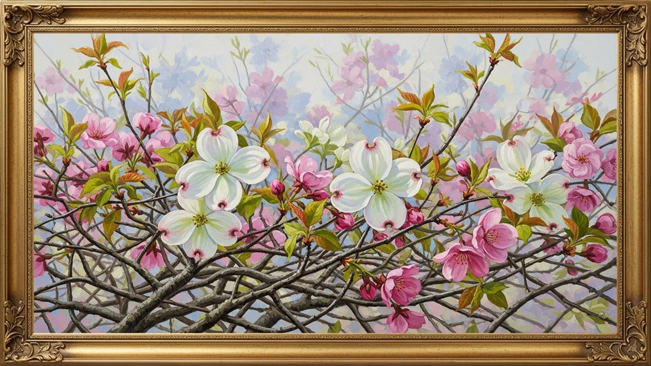 Romantic Spring Flowers | Elegant 4K Art Screensaver (2 Hours)
