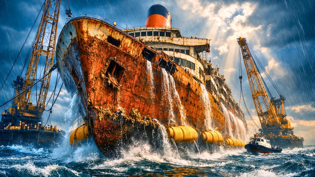 The IMPOSSIBLE raise—bringing up a cruise ship after 45 years