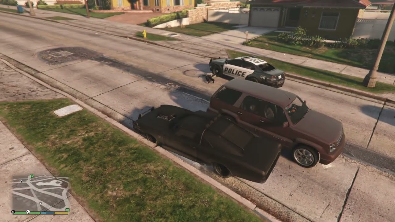 Grand Theft Auto V.  Duke O'Death Police Hot pusuit. Look Out.