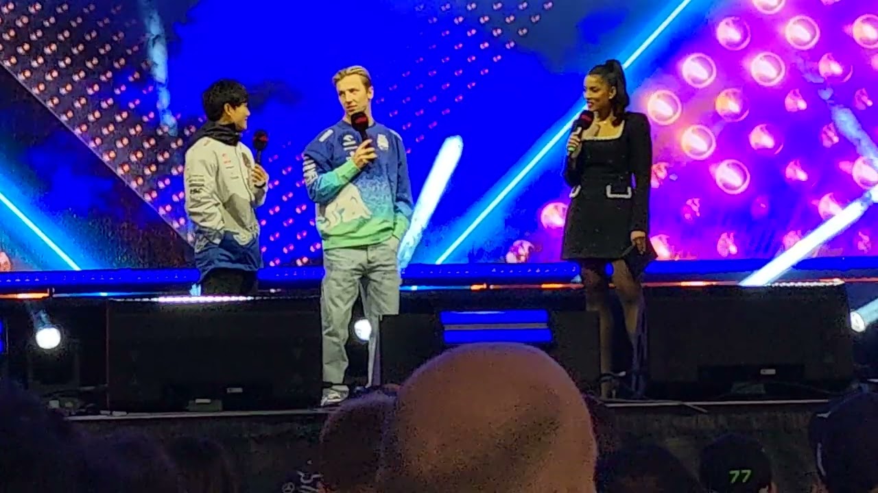 Yuki Tsunoda & Liam Lawson interviews on stage at F1 Las Vegas GP 2024