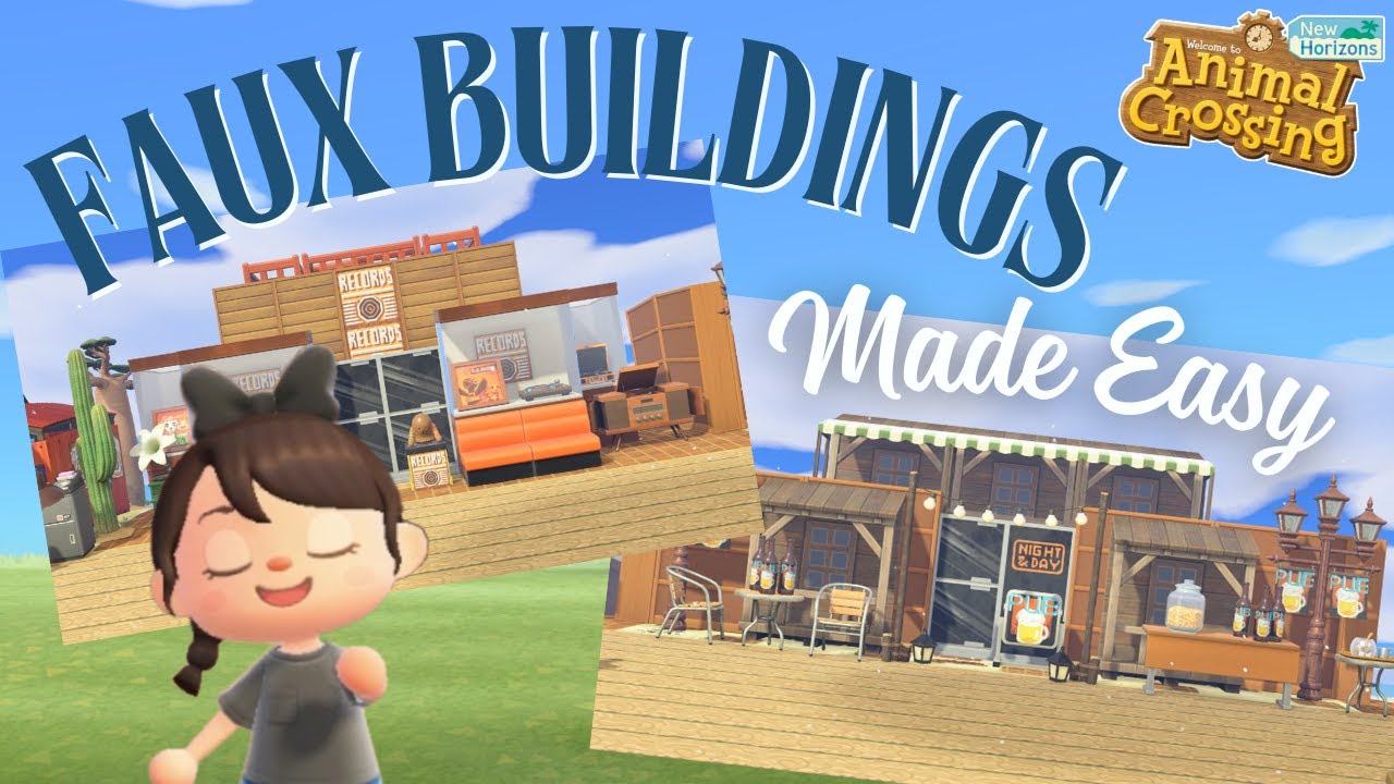 How to build fake buildings acnh Speed Build City Street | Animal Crossing New Horizons Aussibelle