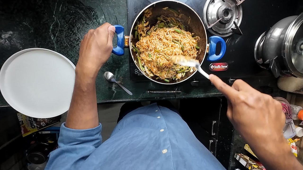 ASMR | How to make street style noodles | POV Cooking | Bina Piyaz Lesun | No Onion No Garlic | 🇮🇳