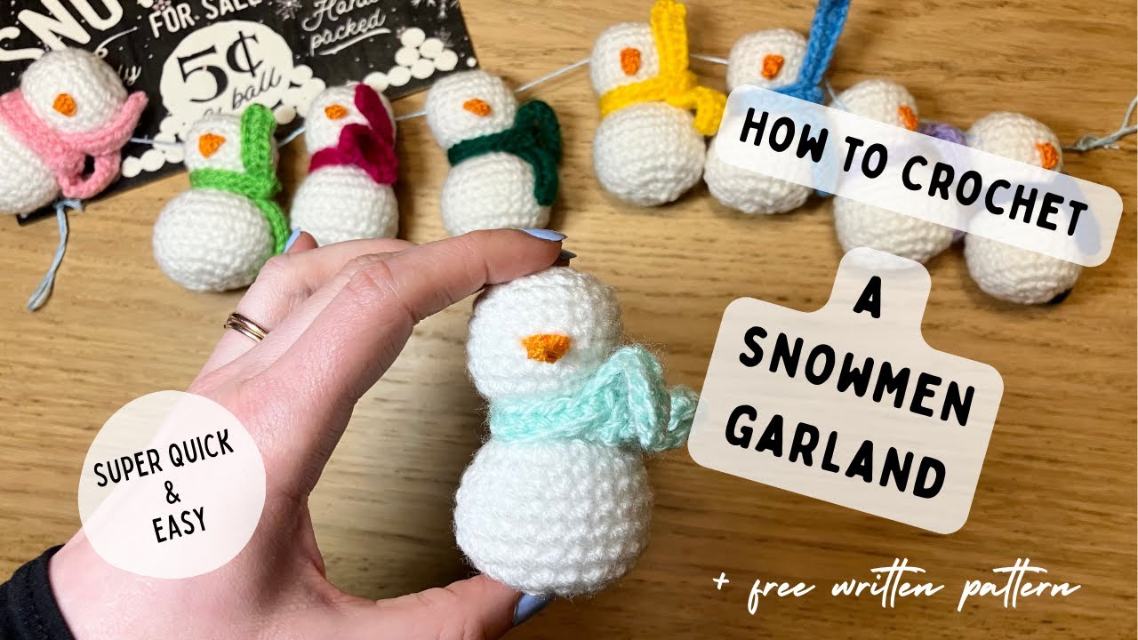 Easy Crochet Snowman Garland | Step-by-Step Tutorial