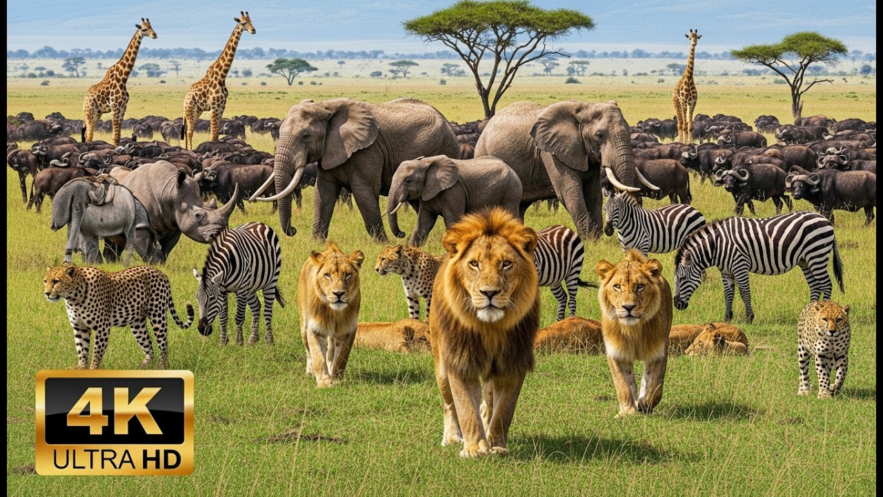4K African Wildlife Ruaha National Park - Real Sounds of Africa - 4K Video Ultra HD
