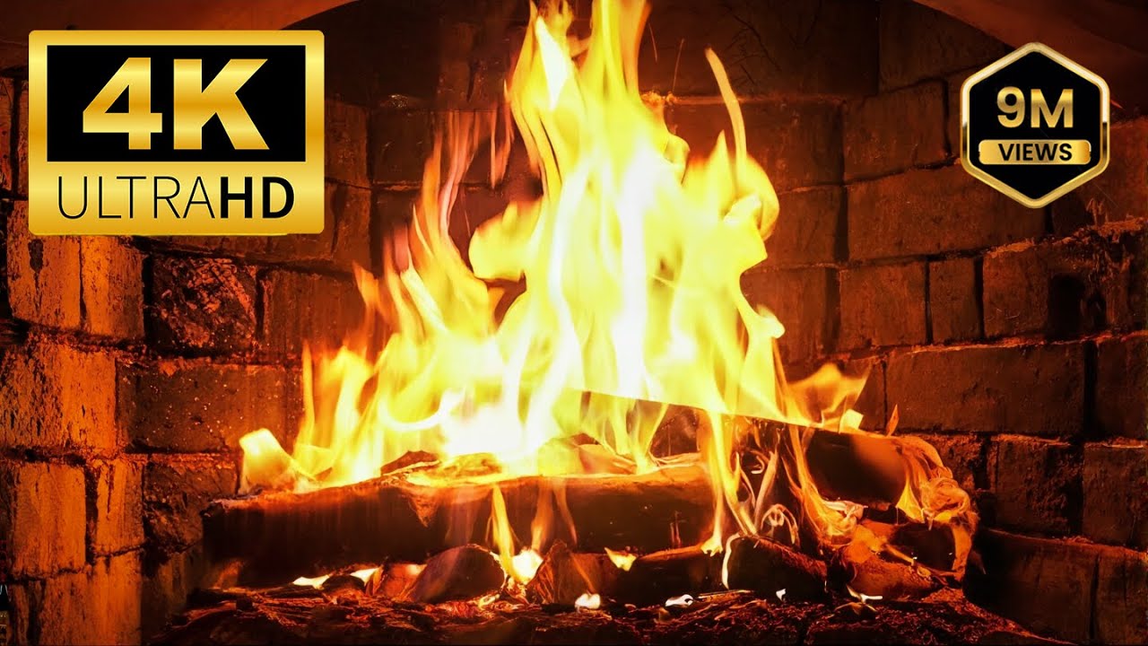4K -камин 🔥🔥🔥 Расслабляющий камин и потрескивающий камин легко спать, уютный огонь #5