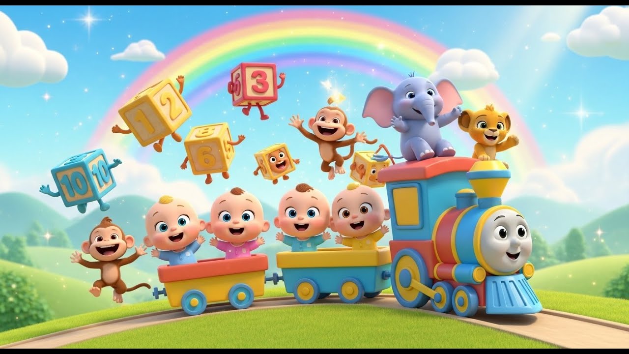 🚂 Cho Cho Numbers Counting Train 🔢 Fun Counting Song for Babies & Toddlers | Baby Giggles TV