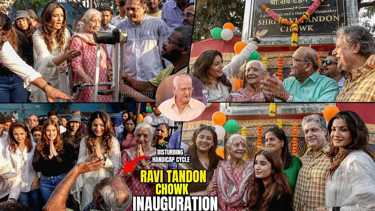 UNCUT - Raveena Tandon Heartfelt Gesture towards Handicapped | Unveil Father Ravi Tandon Chowk