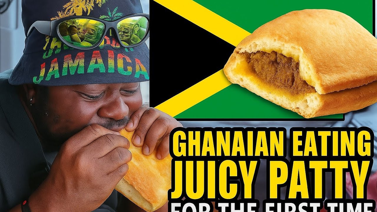 Ghanaian Tries Jamaican 🇯🇲 Juicy BEEF Patty With Coco Bread For The First Time
