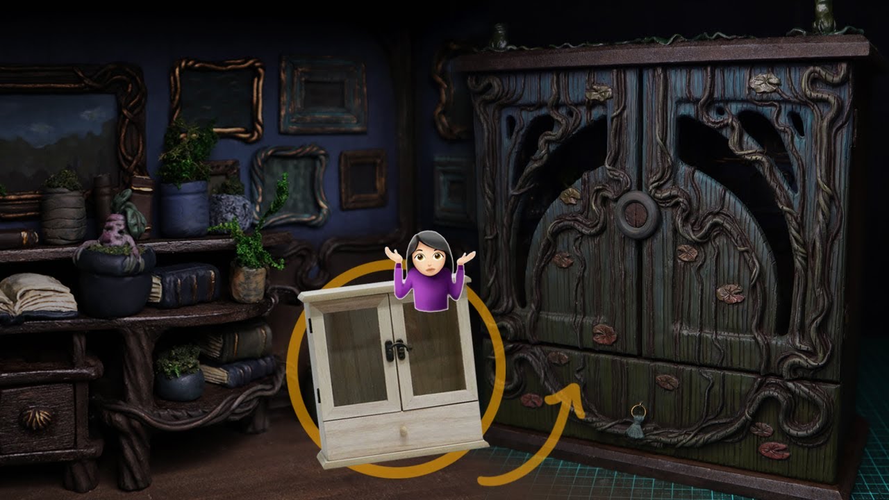 Making an Art Nouveau Bog Witch Cabinet | with Miniature Stuff inside...