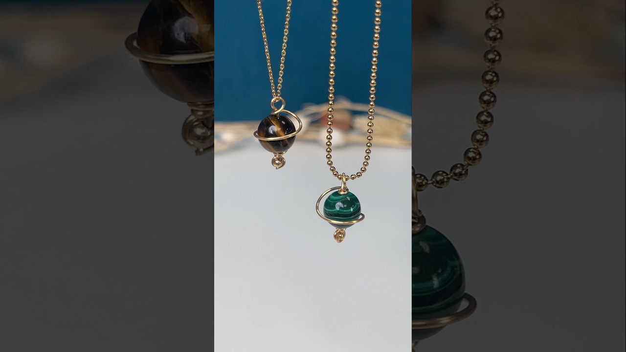 DIY : cr&eacute;e ton pendentif plan&egrave;te &mdash; choisis ta pierre et invente ton propre univers 💫#pendentif #DIY