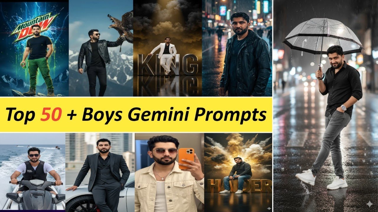 Top 50+ Gemini Prompts For Boys | Google Gemini Prompt | Google Gemini Photo Editing