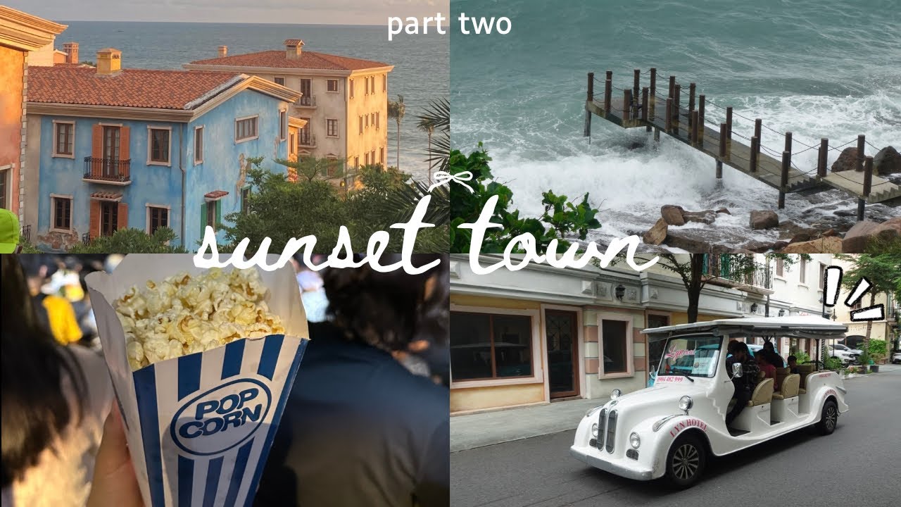 the coastline, sunset town