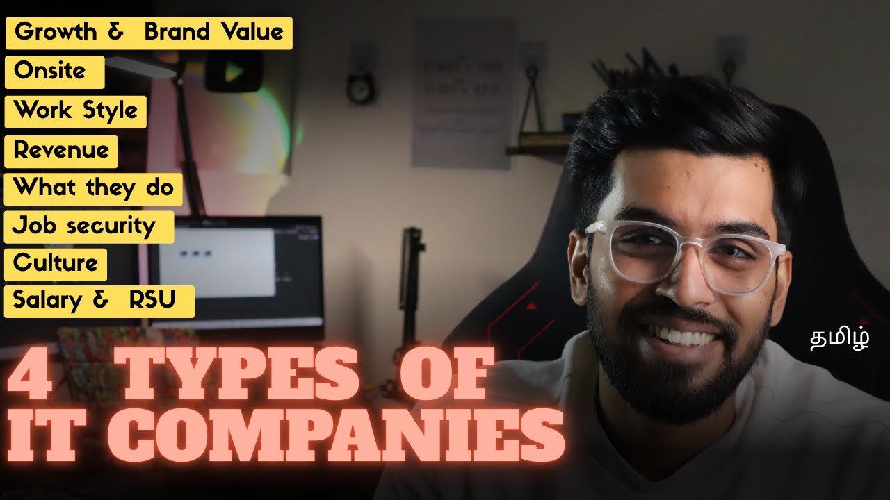 Types of 𝐈𝐓 𝐂𝐨𝐦𝐩𝐚𝐧𝐢𝐞𝐬 Explained – 𝐒𝐚𝐥𝐚𝐫𝐲, 𝐑𝐒𝐔, 𝐉𝐨𝐛 𝐒𝐞𝐜𝐮𝐫𝐢𝐭𝐲 & 𝐆𝐫𝐨𝐰𝐭𝐡 in Tamil