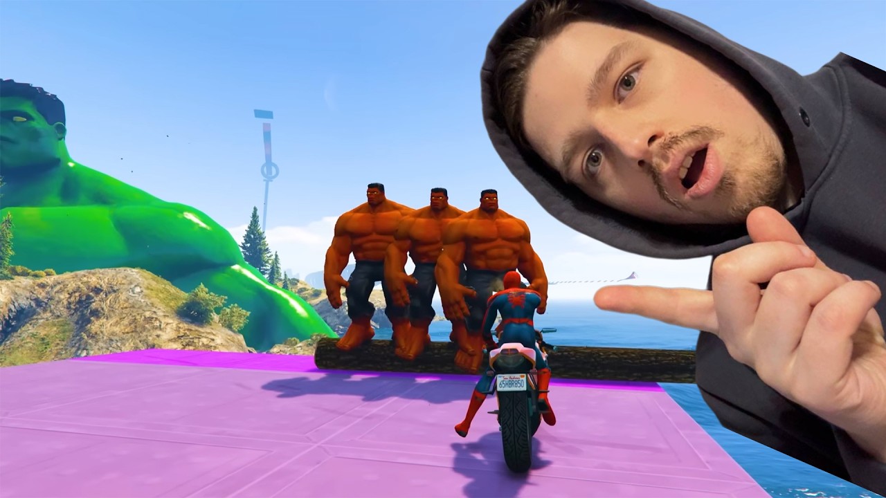 SPIDER MAN against RUMI on Motorcycle in RAINBOW SPIDERS BRIDGE - GTA MULTIVERSE???