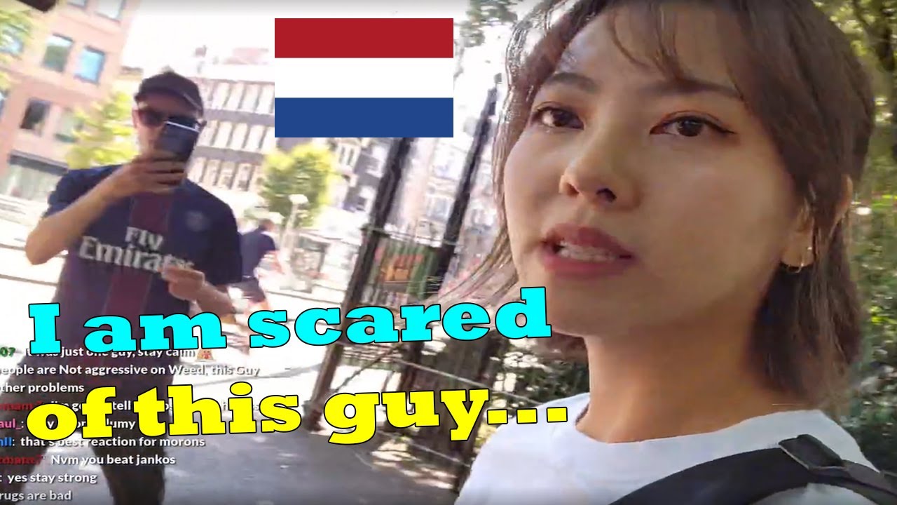 Weirdo filming Plumy while Streaming in Amsterdam