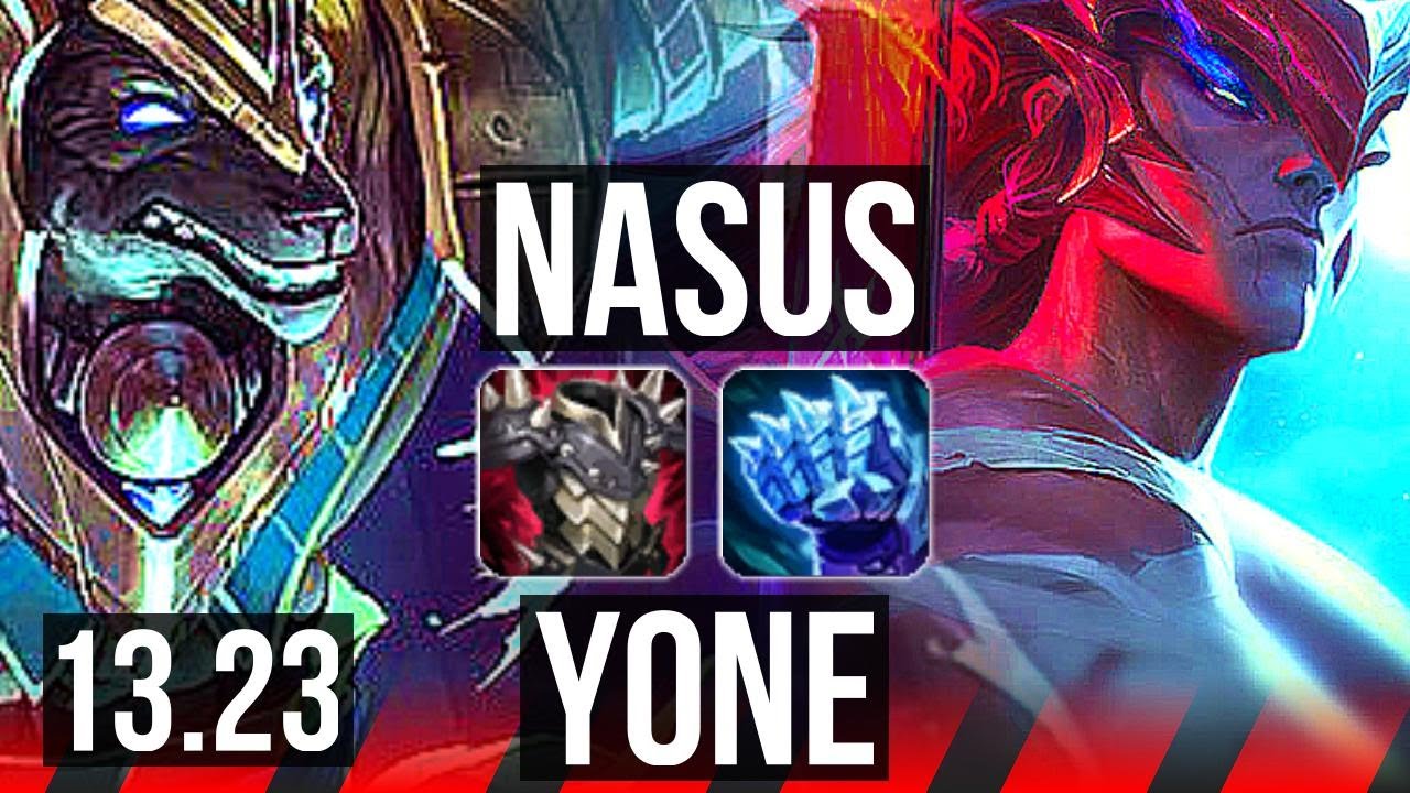 NASUS vs YONE (TOP) | 1000+ games, Dominating | KR Master | 13.23