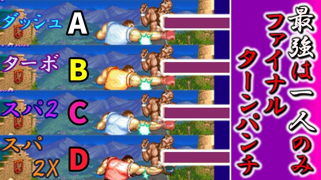 全一バイソンのファイナルターンパンチランキング。比較検証