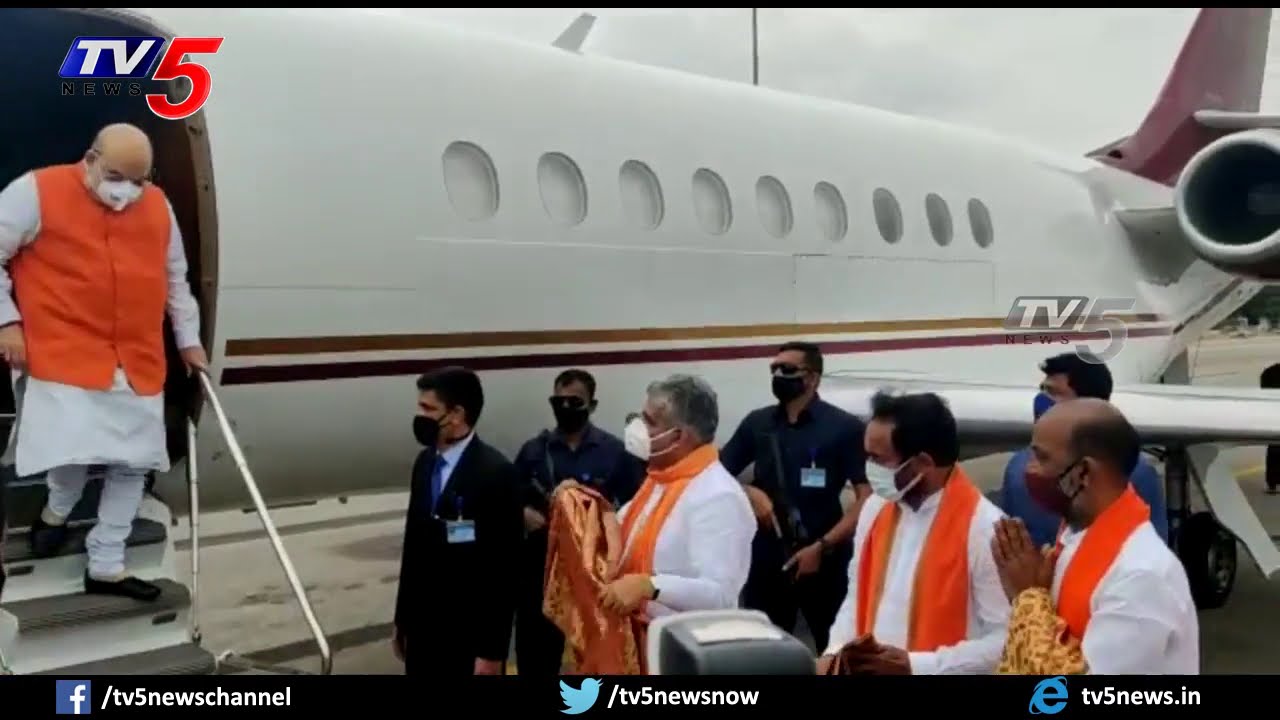 Union Minister Amit Shah Receives Grand Welcome in Hyderabad | Bandi sanjay | Kishan Reddy | TV5
