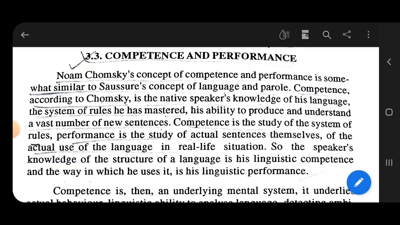 Noam Chomsky's Competence and Performance