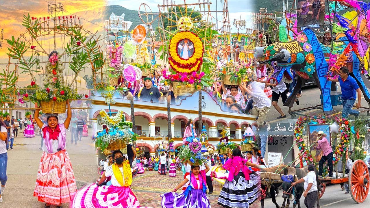 Santa Maria del Tule 2022 Calenda Floral y Pirotecnia Festividad a la Virgen de la Asunción