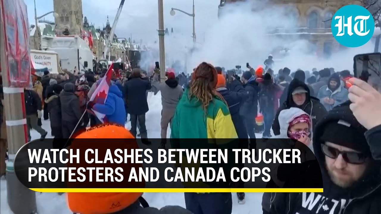 Teargas, pepper spray and batons: Canada police use force to clear Ottawa of trucker protesters