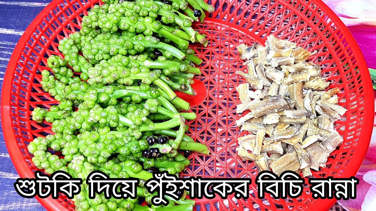 পুঁইশাকের বিচি রান্না। পুঁই মেটুলি রেসিপি। Pui Shak er Bichi Ranna।Malabar Spinach Recipe।