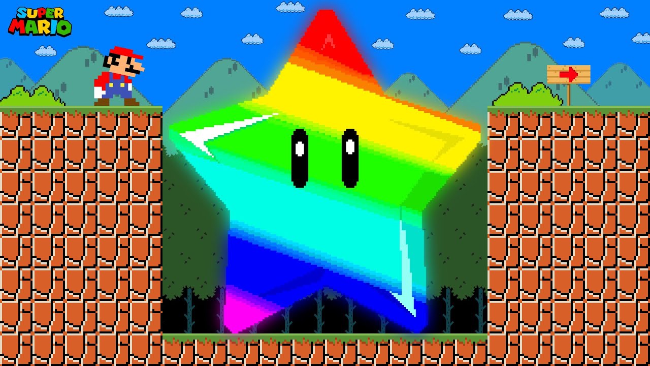 If Mario's Mega Rainbow Star tried to beat Super Mario Bros.?