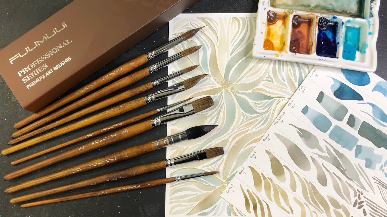 Trying Fuumuui Sable Brushes + Easy Relaxing Watercolor Idea - 367