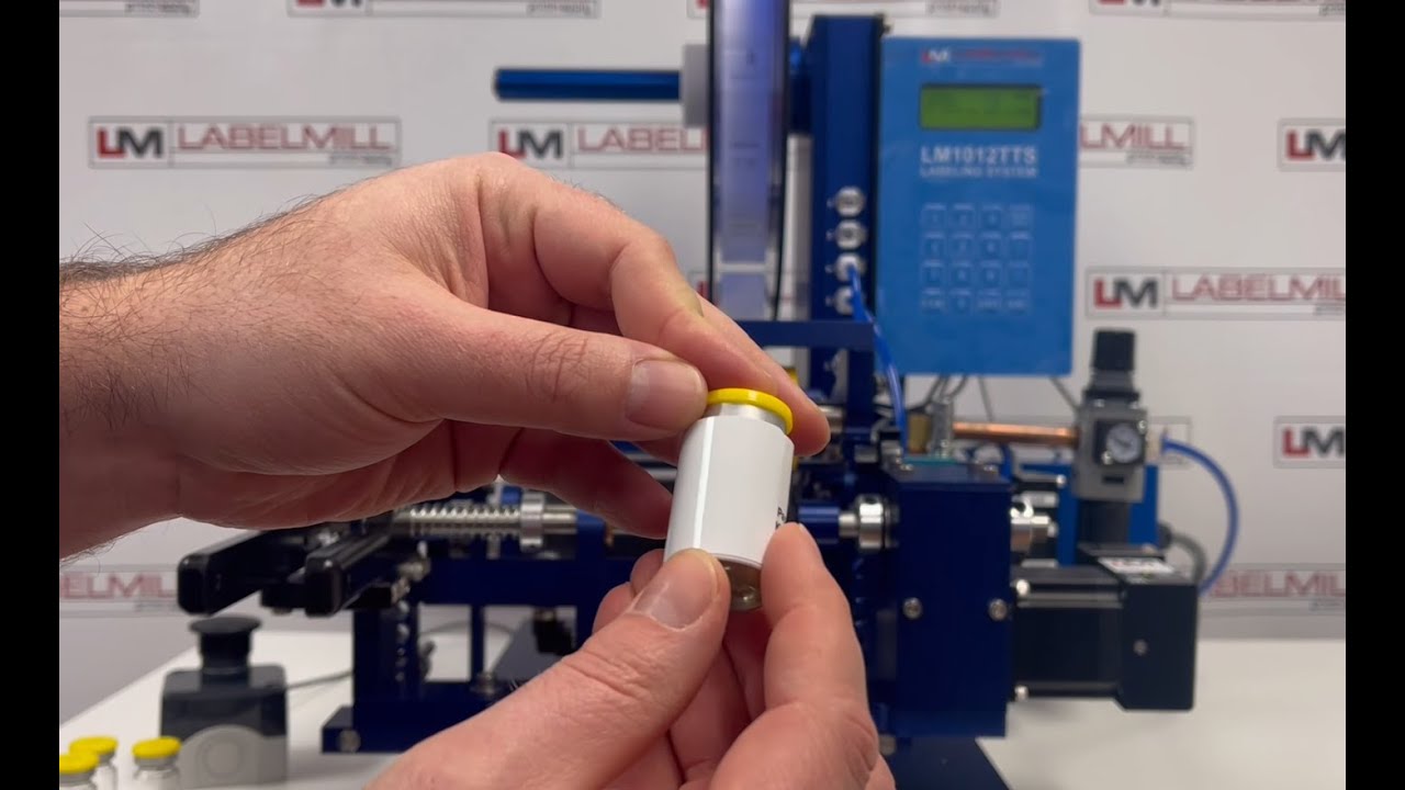 LabelMill LM1012TTS - Table-Top label Applicator w/ Custom Round Module for Vials & Booklet Labels