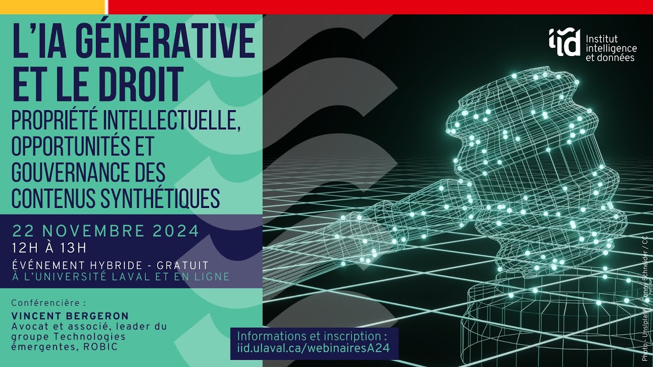 L'IA générative et le droit: propriété intellectuelle et gouvernance des contenus synthétiques