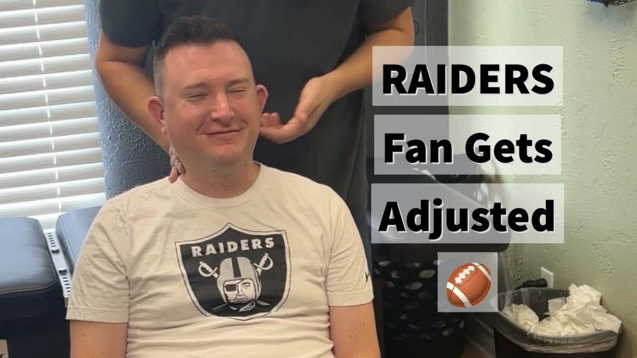Raiders Fan Gets Chiropractic Adjustment 🏈 #chiropractic #viral #ringdinger #chiro #raidernation