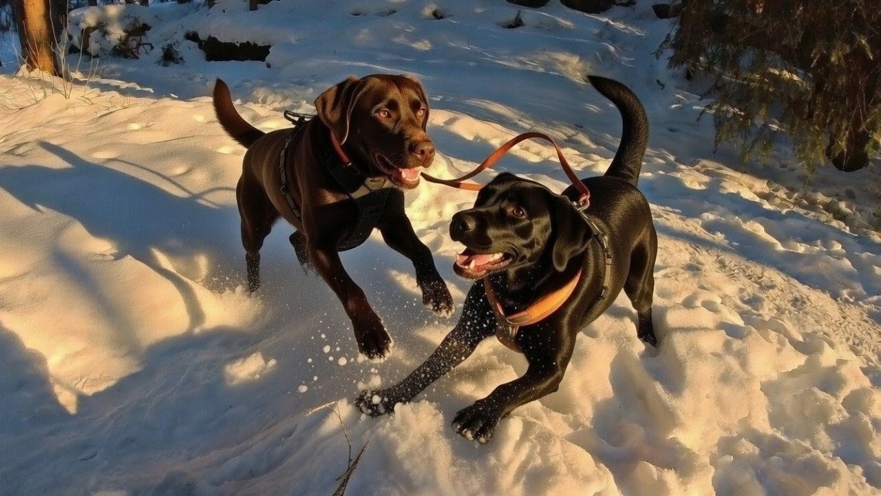 Labrador Retriever POV in Norwegian Snow (GoPro Fetch)