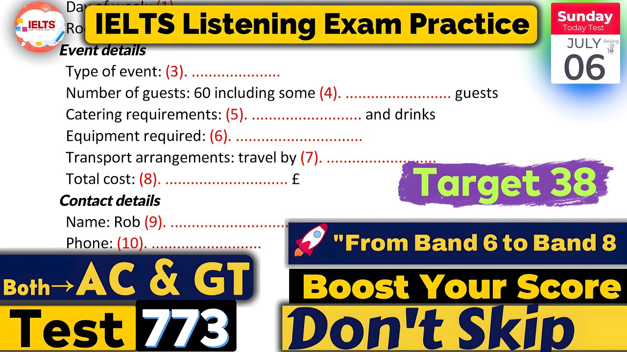 IELTS Listening Practice Test 2025 with Answers | Exam - 773