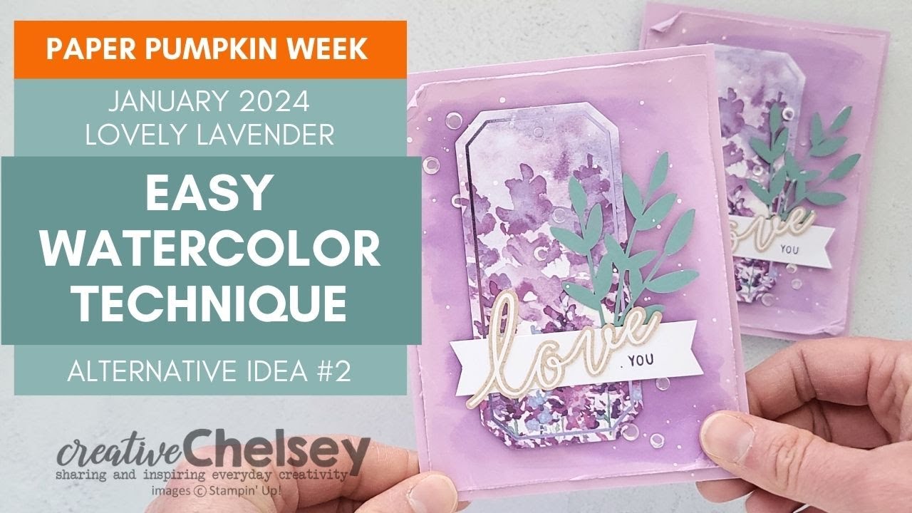 Easy Watercolor Technique - Alternative Card Idea - January 2024 Paper Pumpkin Kit - Stampin' Up!