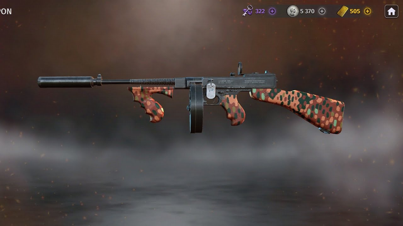 World War 2 Battle Combat Legendary Sub machine gun Thompson 1921 MAX damage + Full Gadget Gameplay