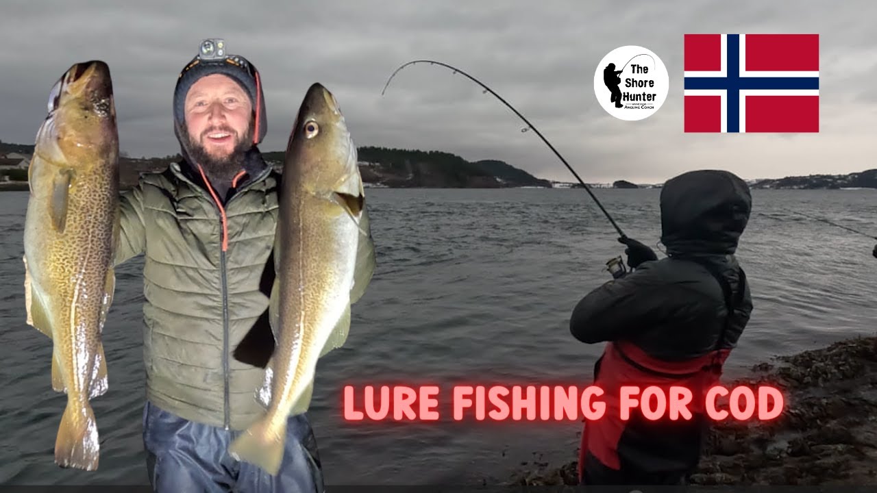 Shore Fishing Norway, Lure Fishing For Cod Wayne Hand & Stuart Jones 4K.