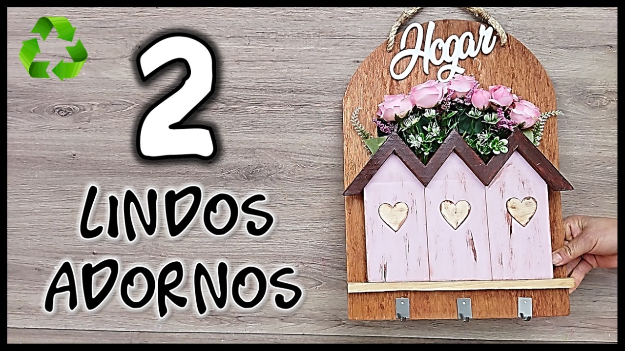 2 LINDOS ADORNOS PARA DECORAR EL HOGAR - Manualidades con cartón y madera - Ideas Creativas