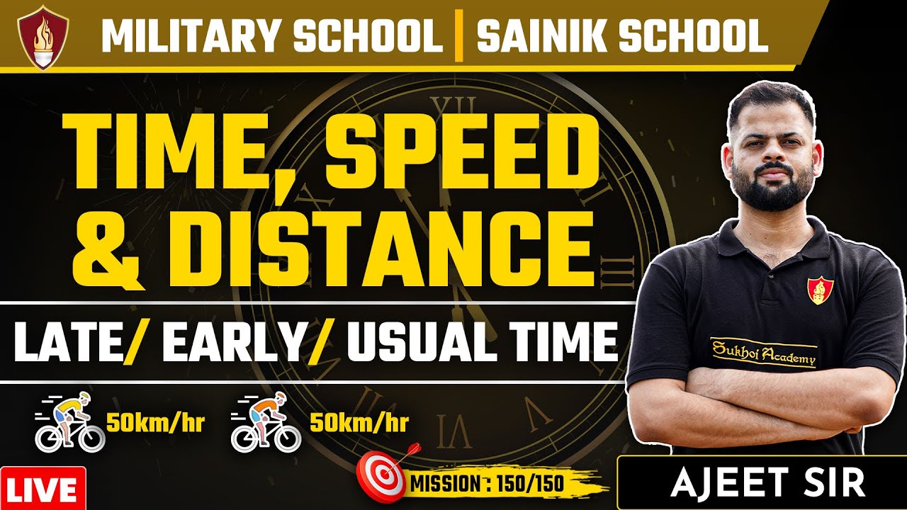Time, Speed & Distance - Sainik School Online | Sainik School Coaching | Military School Class 6