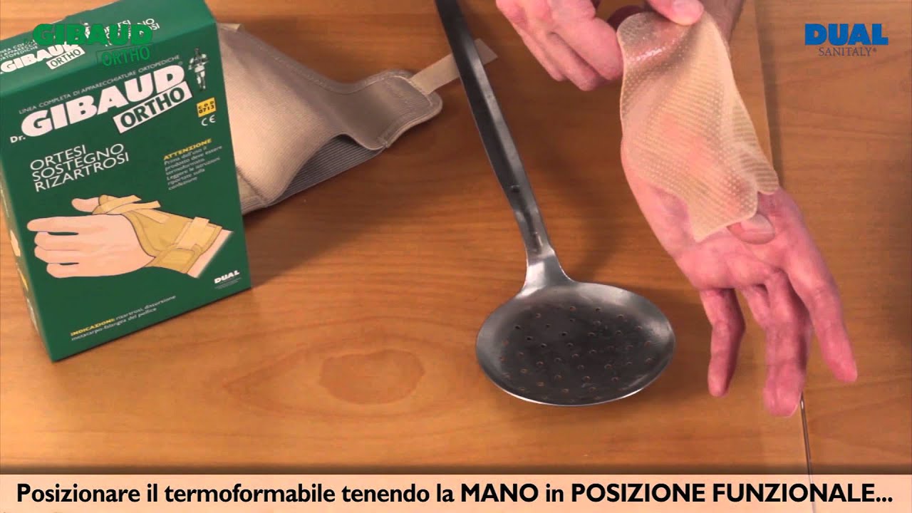 Posizionamento Ortesi sostegno rizartrosi YT