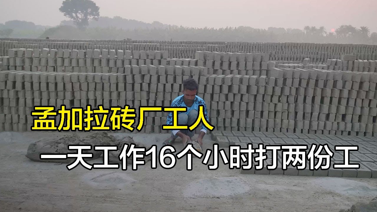 孟加拉砖厂工人，一天工作16个小时打两份工