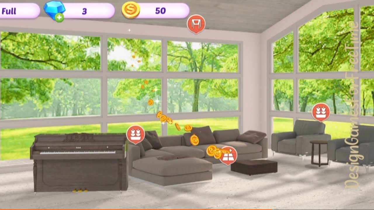 Home Design: House Makeover - Levels 1-4 gameplay design decor match 3 logic puzzle game walkthrough