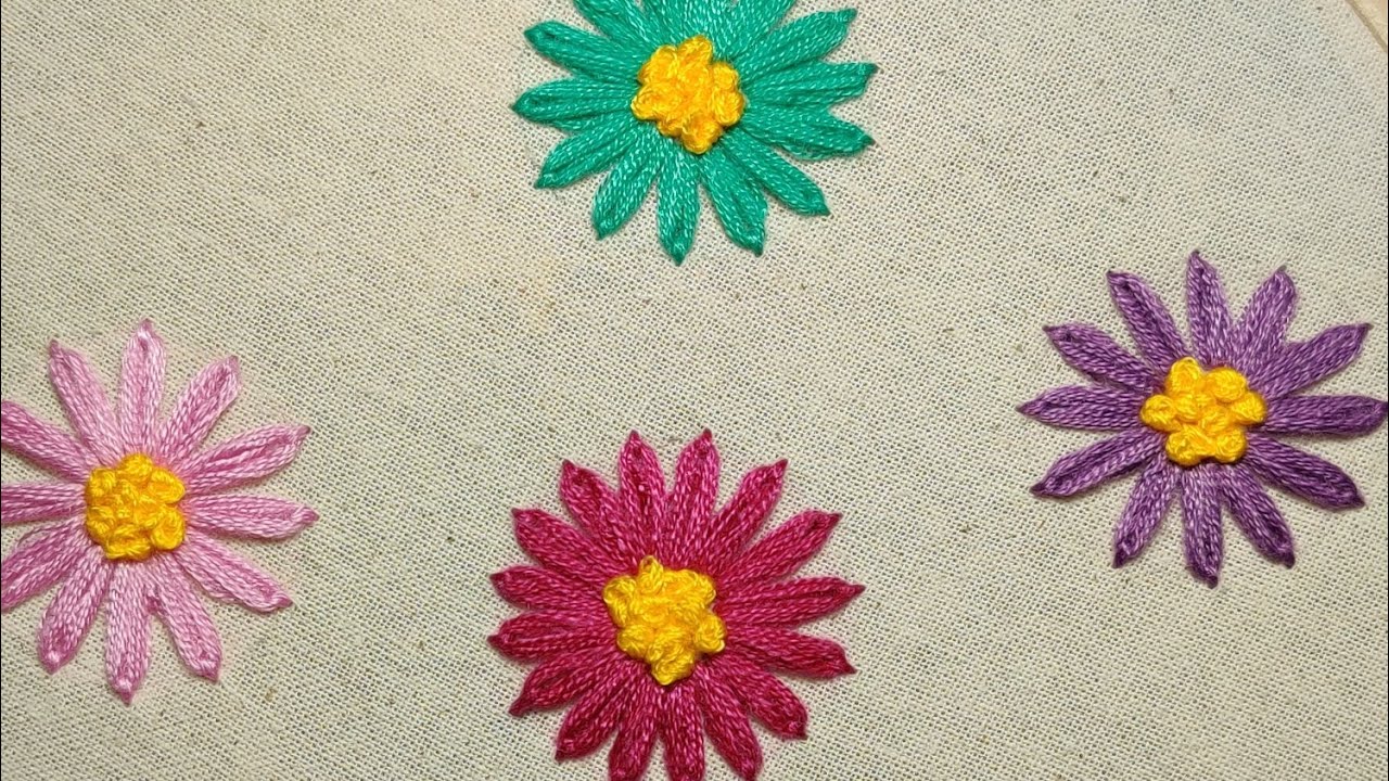 🧶🪡🌼 Tutorial de flor| Fácil y rápido| Principiantes 🌼🪡🧶